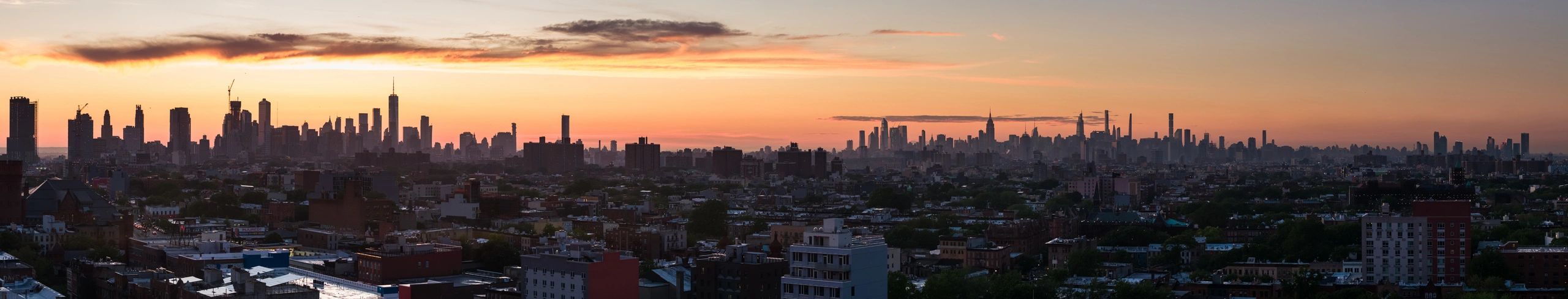 New York City skyline at dusk